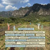 Cartel con actividades de música, talleres y recorridos